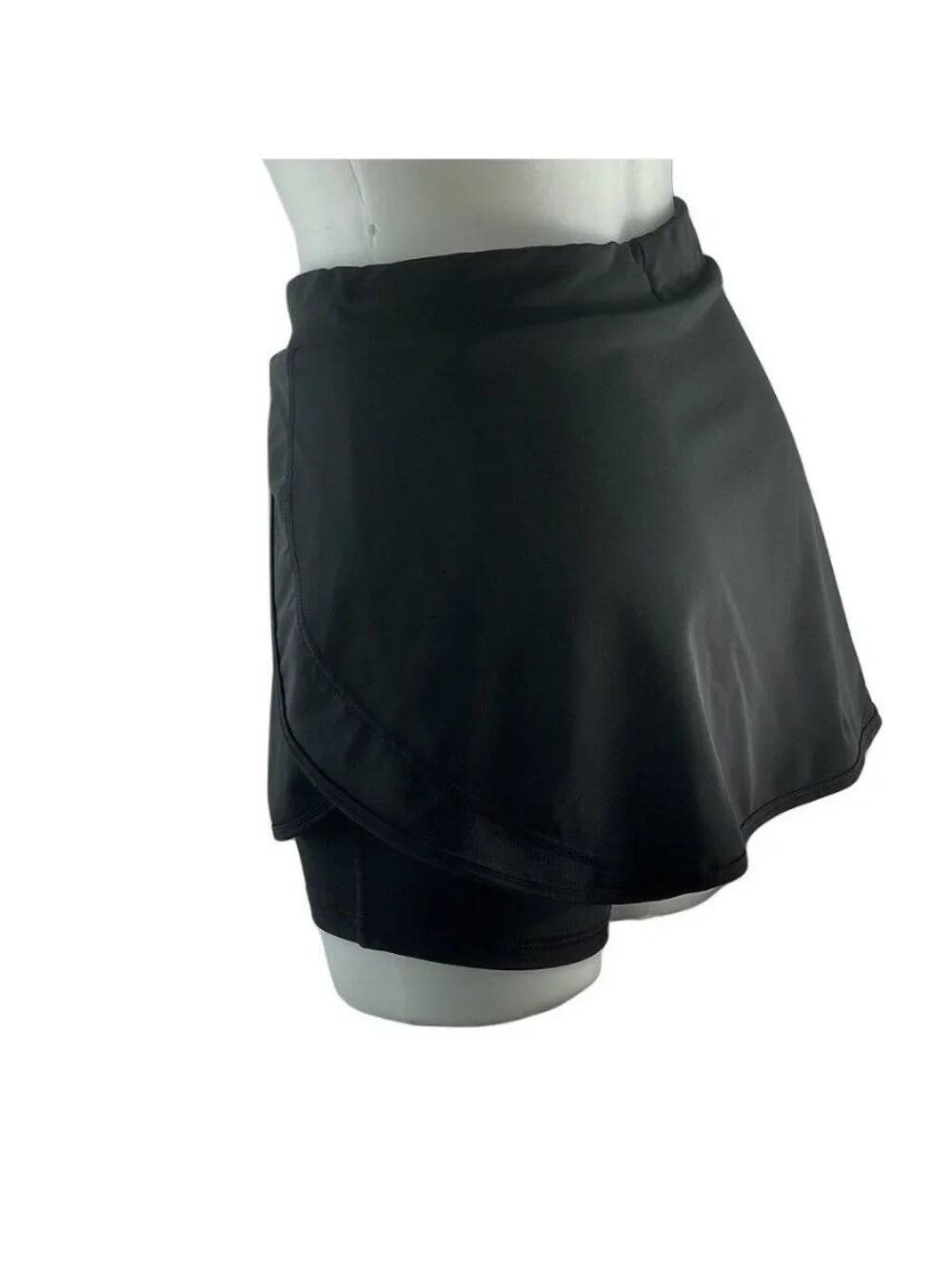 Womens Black Tennis Skort With Inner Shorts Activewear Athletic Sports Gym